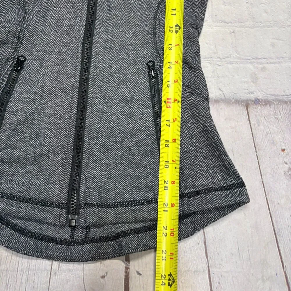 Lululemon Women Define Jacket Size 2 Herringbone Gray Full Zip C131 -8